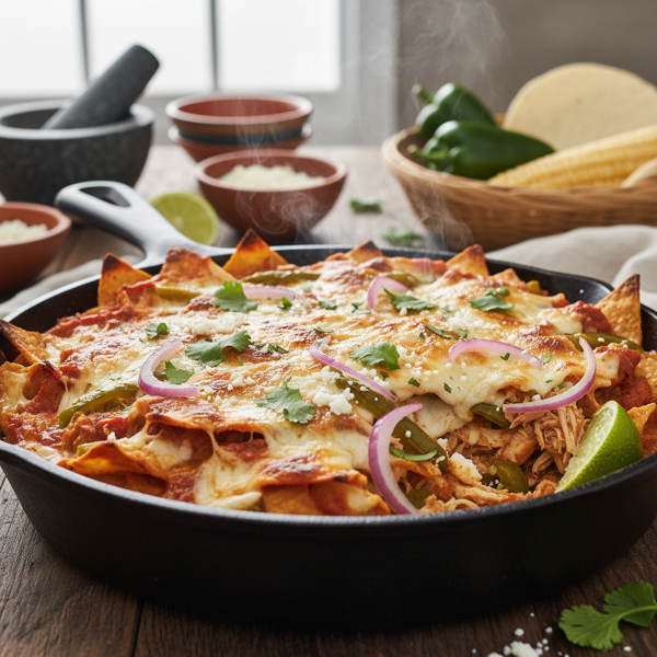 Savory Turkey & Poblano Chilaquiles Bake recipe