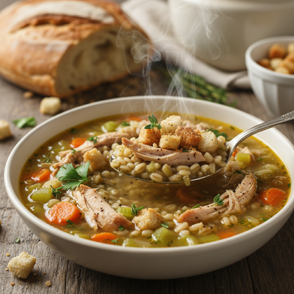 Savory Turkey and Barley Soup recipe
