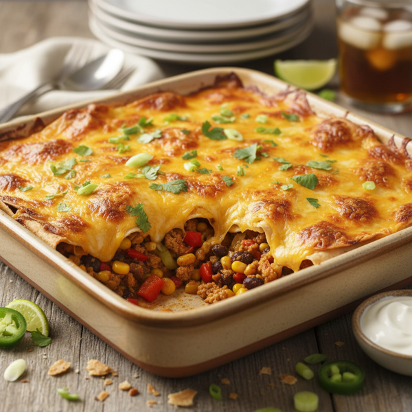 Savory Turkey and Black Bean Burrito Bake recipe