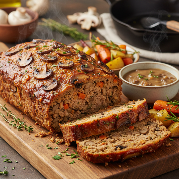 Savory Turkey and Mushroom Meatloaf recipe