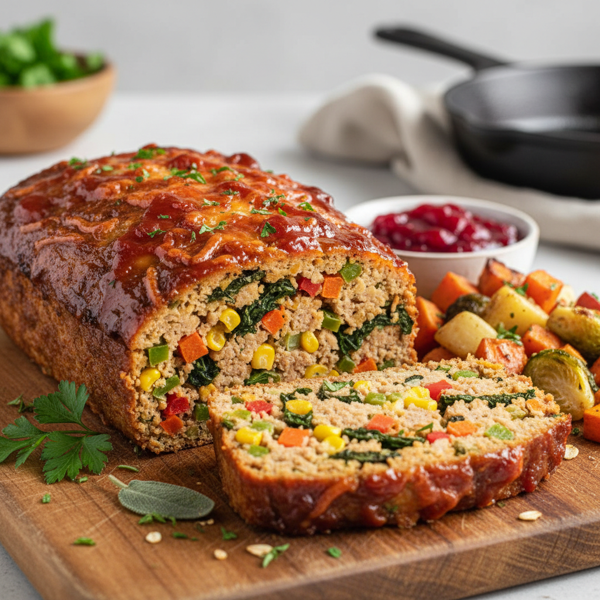 Savory Turkey and Veggie Meatloaf recipe