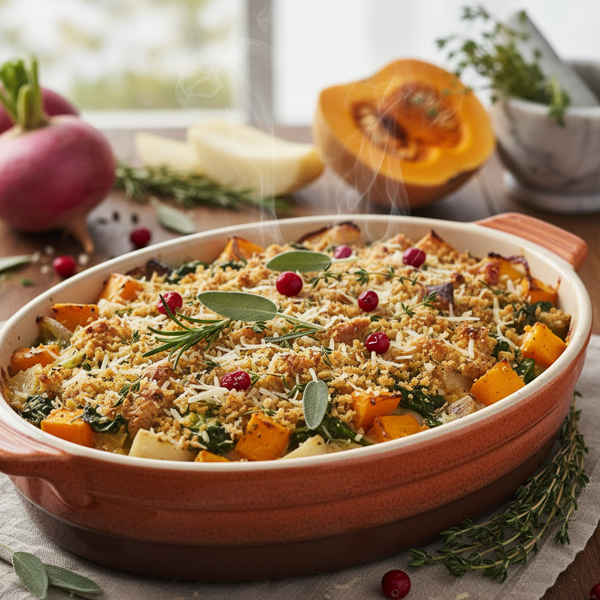 Savory Turnip & Butternut Casserole Delight recipe