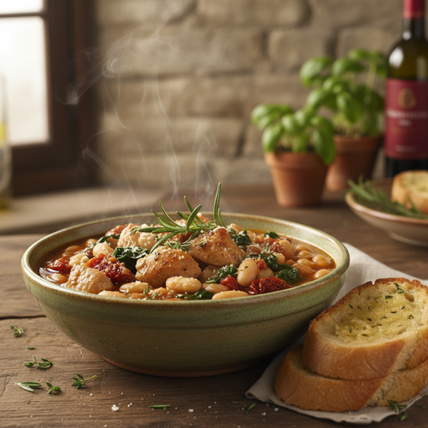 Savory Tuscan Chicken & Bean Stew recipe