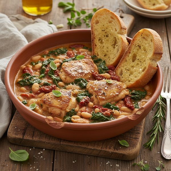 Savory Tuscan Chicken and Spinach Stew recipe