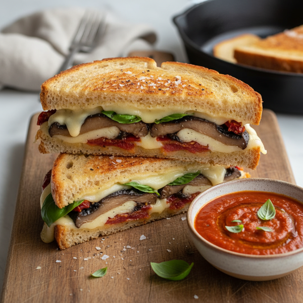 Savory Tuscan Portobello Grilled Cheese Delight recipe