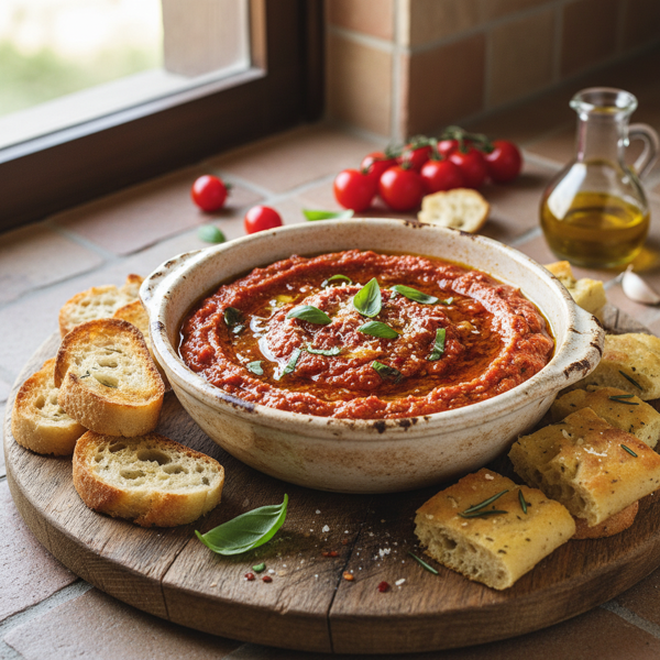 Savory Tuscan Tomato Basil Dip recipe