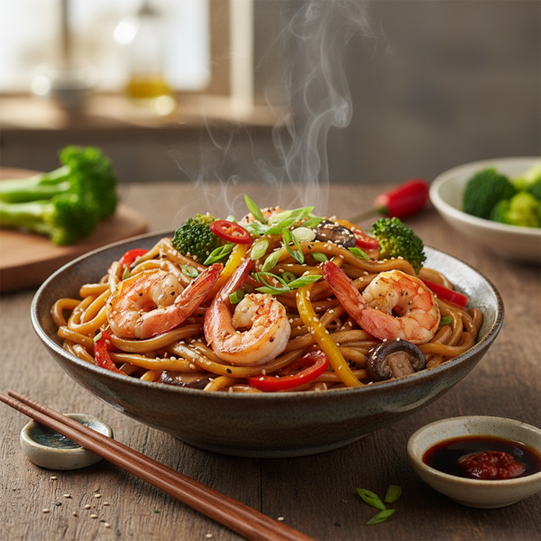 Savory Udon Shrimp Stir-Fry recipe