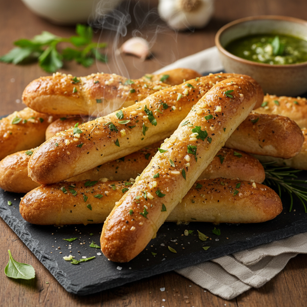 Savory Vegan Garlic Herb Breadsticks recipe