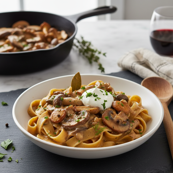 Savory Vegan Mushroom Stroganoff recipe