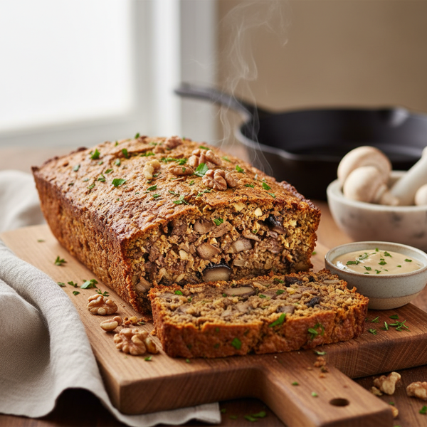 Savory Vegan Mushroom & Walnut Loaf recipe