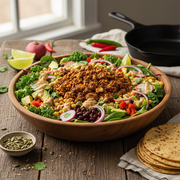 Savory Vegan Sofritas Salad Delight recipe