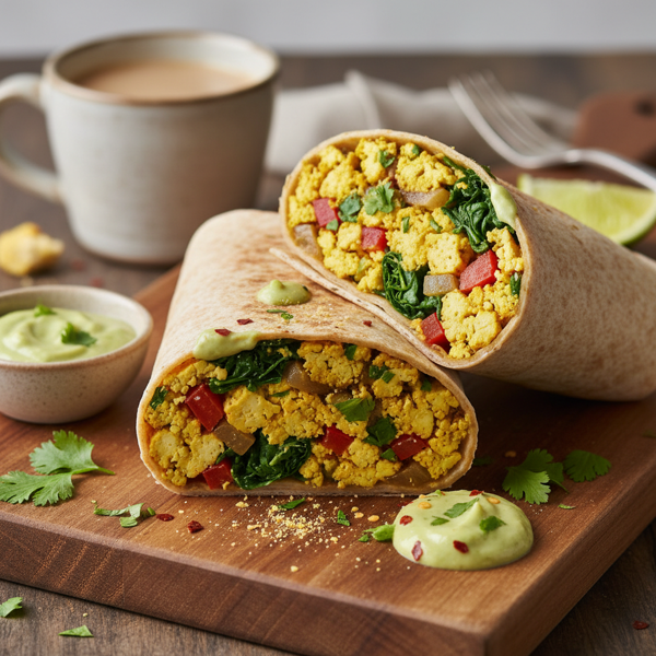 Savory Vegan Tofu Scramble Wrap recipe