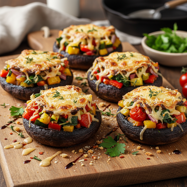 Savory Vegetable-Stuffed Portobello Caps recipe