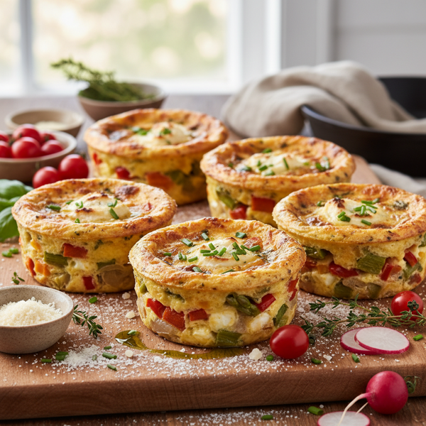 Savory Vegetable Cheese Custards recipe