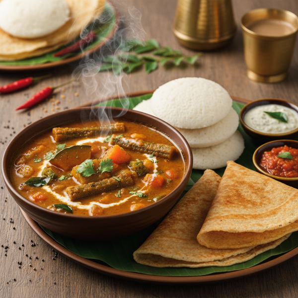 Savory Vegetable Sambar for Idli and Dosa recipe