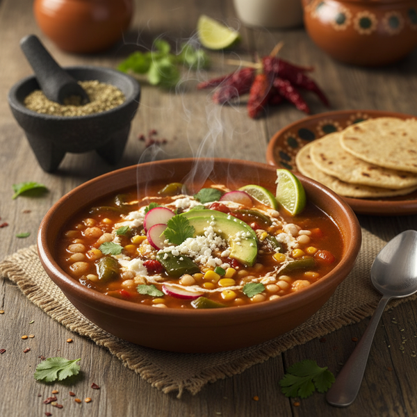 Savory Vegetarian Posole Soup recipe
