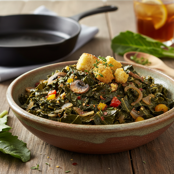Savory Vegetarian Southern Collard Greens recipe