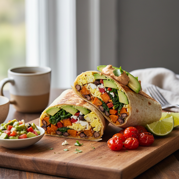 Savory Veggie Breakfast Burrito recipe