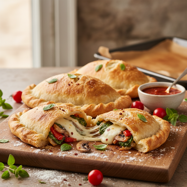 Savory Veggie Calzones with Mozzarella recipe