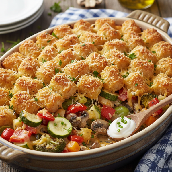 Savory Veggie Tater Tot Bake recipe