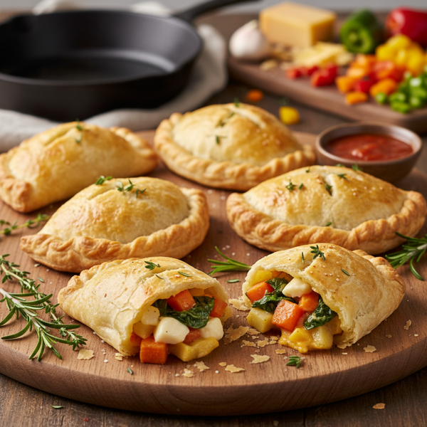 Savory Veggie & Cheesy Pasties recipe