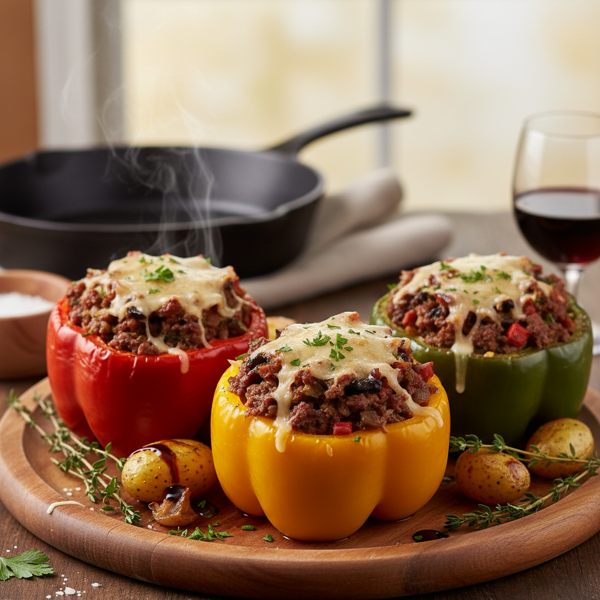 Savory Venison-Stuffed Bell Peppers recipe