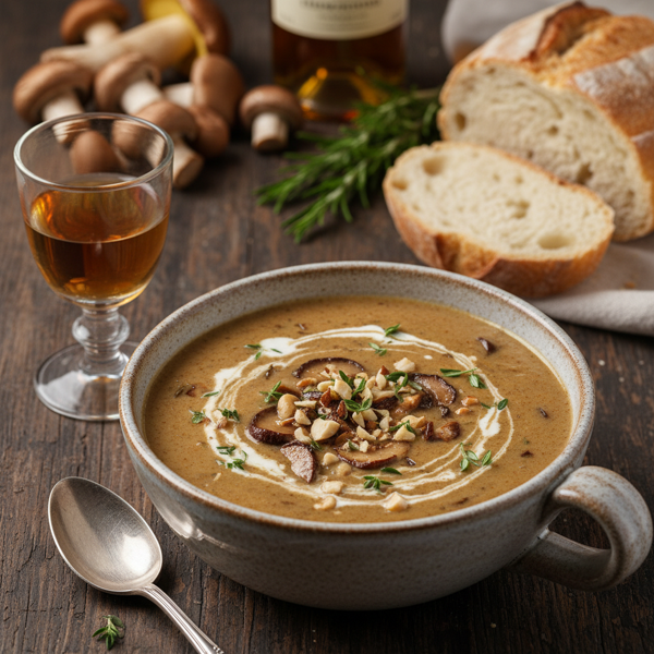 Savory Vermouth Mushroom Bisque recipe
