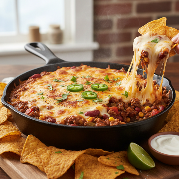 Savory Warm Chili Cheese Dip recipe