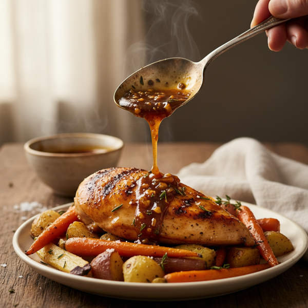 Savory Warm Garlic Balsamic Drizzle recipe