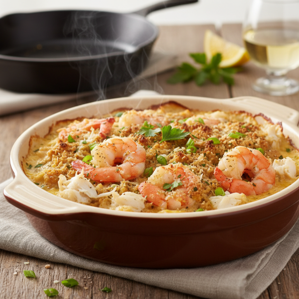 Savory Warm Shrimp and Crab Delight recipe
