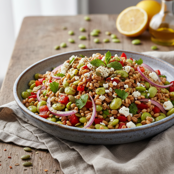 Savory Wheat Berry & Lima Bean Salad recipe