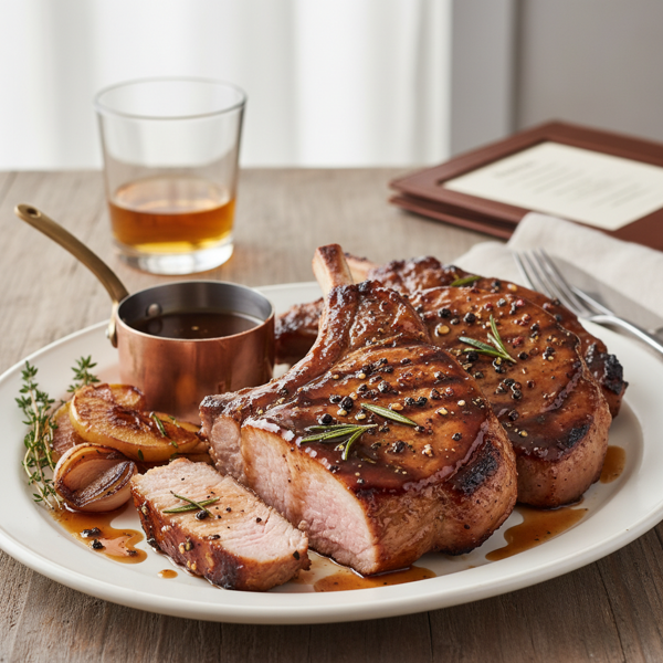 Savory Whiskey-Glazed Pork Chops recipe