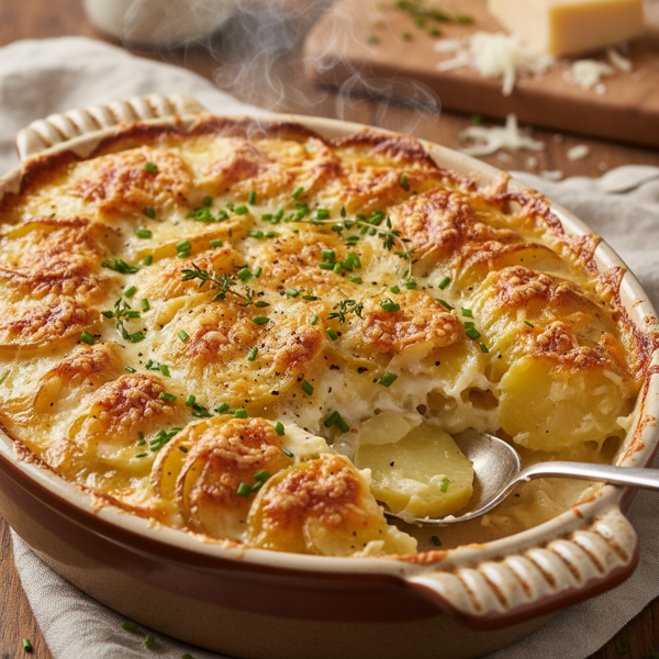Savory White Cheddar Potato Gratin recipe