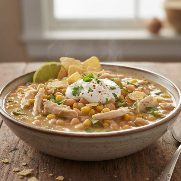 Savory White Chicken Chili Delight recipe