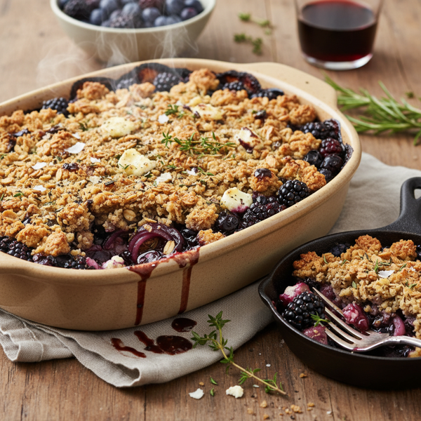 Savory Wild Blueberry and Blackberry Crumble recipe