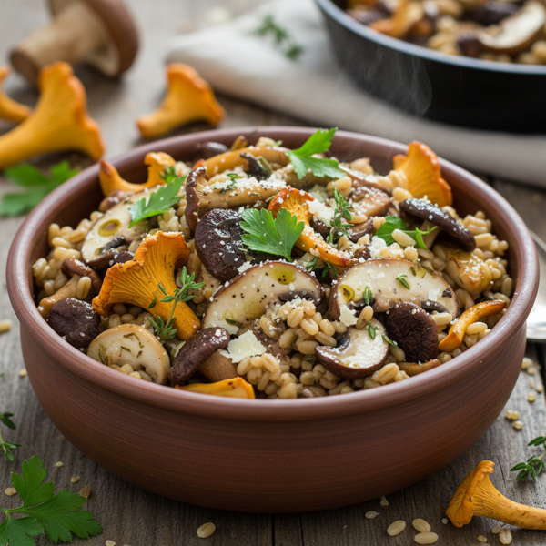 Savory Wild Mushroom Barley Delight recipe