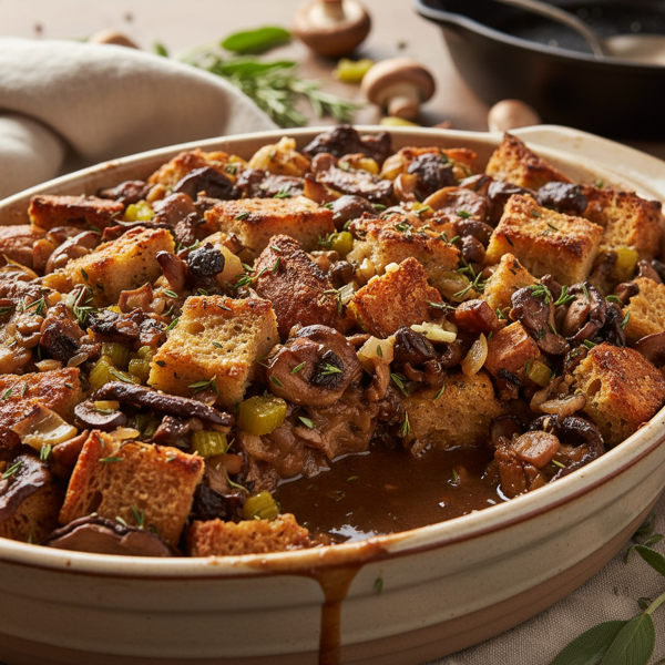 Savory Wild Mushroom Stuffing Delight recipe