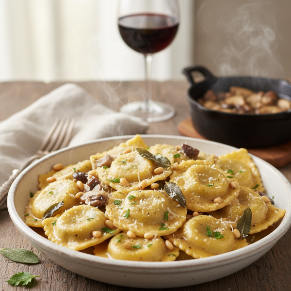 Savory Wild Mushroom & Cheese Ravioli recipe