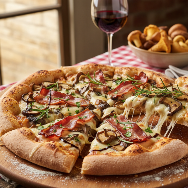 Savory Wild Mushroom and Bacon Pizza Delight recipe