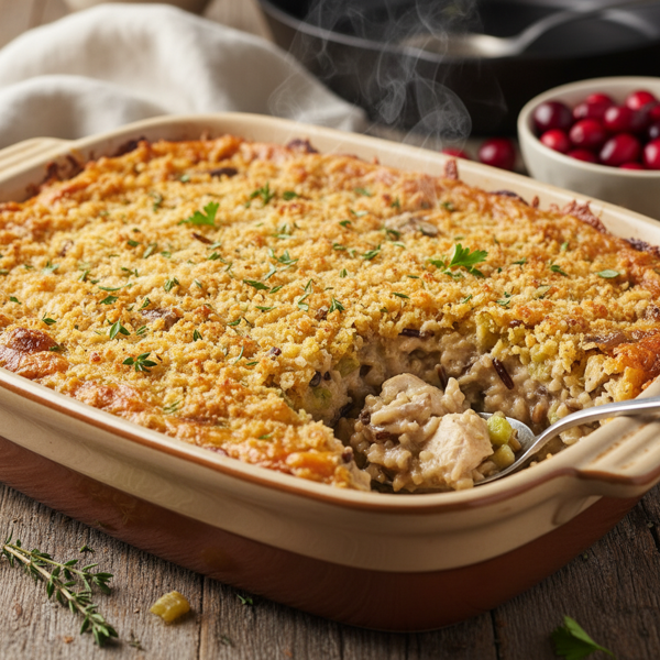 Savory Wild Rice Chicken Casserole recipe