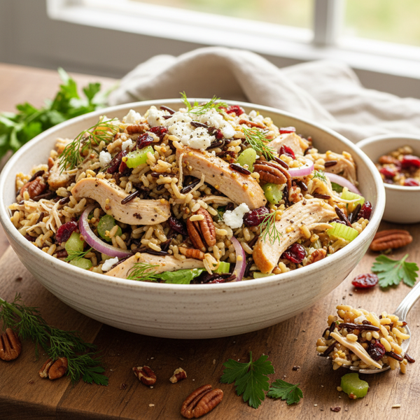 Savory Wild Rice Chicken Salad Delight recipe