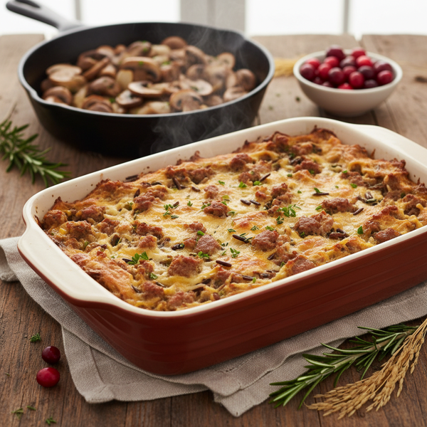 Savory Wild Rice and Sausage Casserole recipe