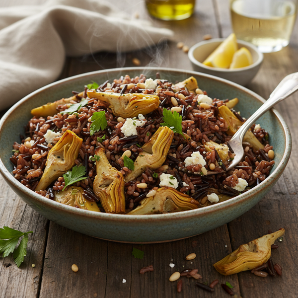 Savory Wild Rice with Artichoke Hearts recipe