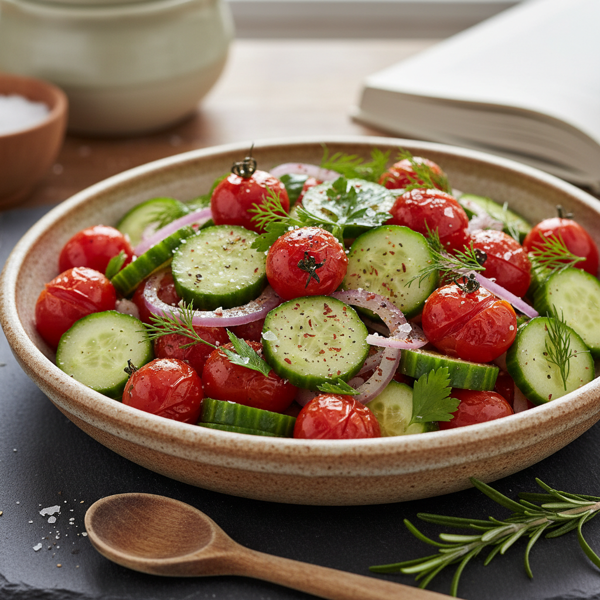 Savory Winter Tomato and Cucumber Medley recipe