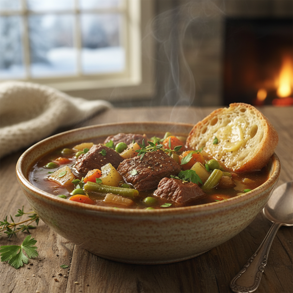 Savory Winter Warm-Up Beef and Vegetable Soup recipe