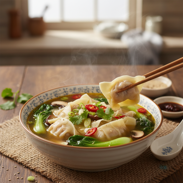 Savory Wonton Soup Delight recipe