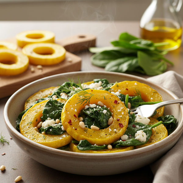 Savory Yellow Squash and Spinach Delight recipe