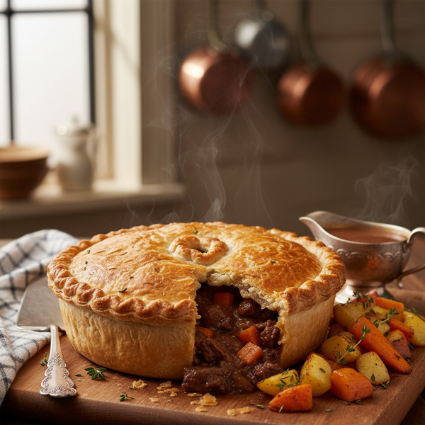 Savory Yorkshire Beef Pie with Golden Crust recipe
