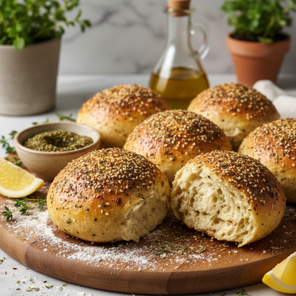 Savory Za'atar Infused Bread Rolls recipe