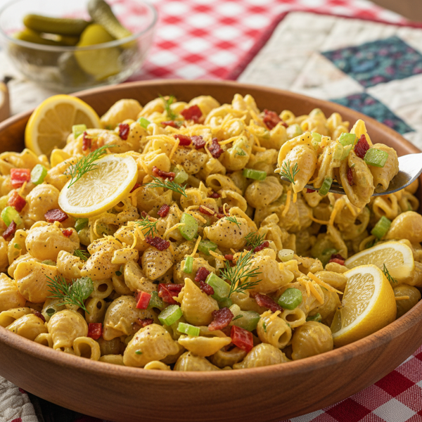 Savory Zesty Amish Macaroni Salad recipe